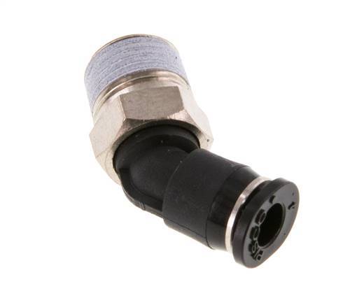 Racor de 4mm x R1/8'' 45deg con rosca macho Latón/PBT NBR Diseño compacto