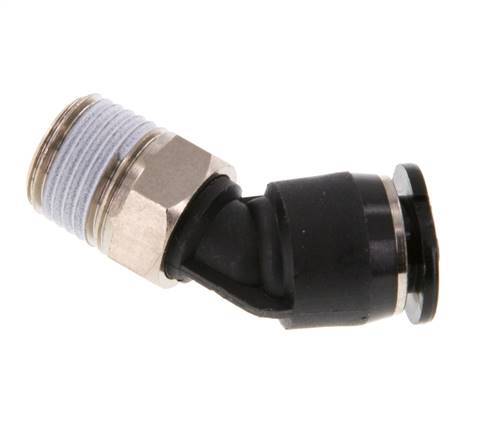 Racor de 6mm x R1/8'' 45deg con rosca macho Latón/PBT NBR Diseño compacto