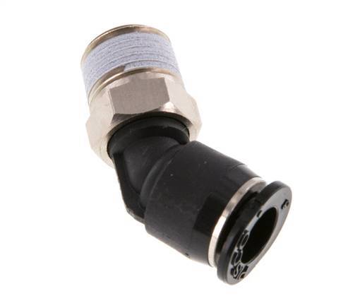Racor de 6mm x R1/8'' 45deg con rosca macho Latón/PBT NBR Diseño compacto