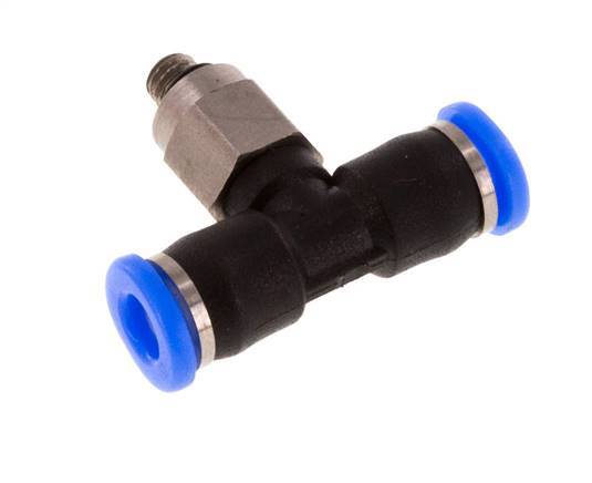 Racor en T de 3mm x M 3 con rosca macho Acero/PBT NBR Diseño compacto y giratorio [2 piezas]