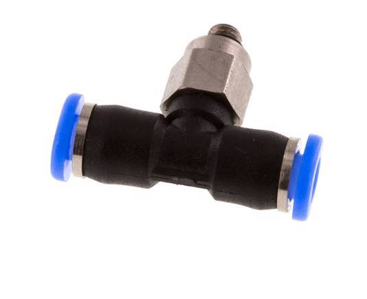 Racor en T de 3mm x M 3 con rosca macho Acero/PBT NBR Diseño compacto y giratorio [2 piezas]