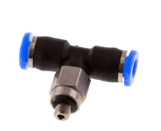 Racor en T de 3mm x M 3 con rosca macho Acero/PBT NBR Diseño compacto y giratorio [2 piezas]