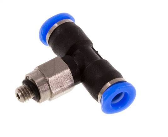Racor en T de 3mm x M 3 con rosca macho Acero/PBT NBR Diseño compacto y giratorio [2 piezas]