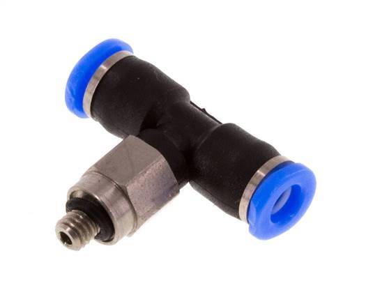 Racor en T de 3mm x M 3 con rosca macho Acero/PBT NBR Diseño compacto y giratorio [2 piezas]