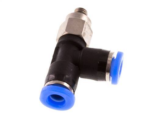 Racor en T de ángulo recto de 3mm x M 3 con rosca macho Acero/PBT NBR Diseño compacto y giratorio [2 piezas]