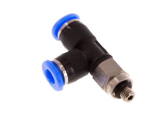Racor en T de ángulo recto de 3mm x M 3 con rosca macho Acero/PBT NBR Diseño compacto y giratorio [2 piezas]
