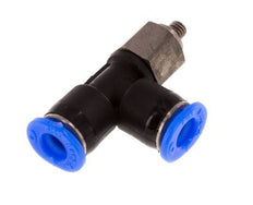 Racor en T de ángulo recto de 4mm x M 3 con rosca macho Acero/PBT NBR Diseño compacto y giratorio [2 piezas]