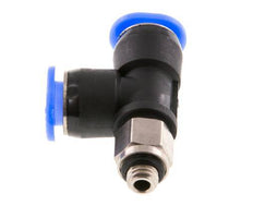 Racor en T de ángulo recto 6mm x M 5 con rosca macho Latón/PBT NBR Diseño compacto y giratorio [2 piezas]