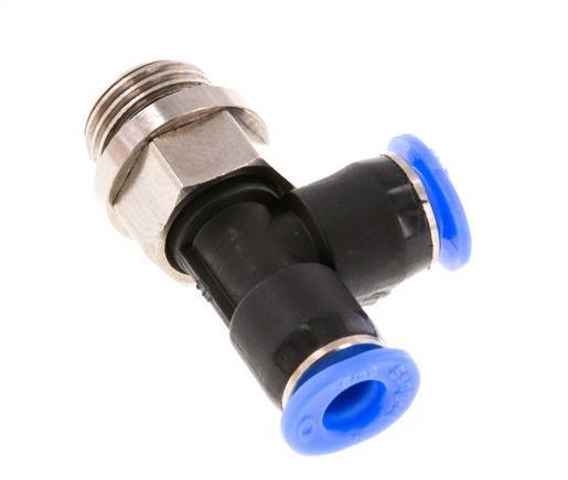 Racor en T de ángulo recto de 4mm x G1/8'' con rosca macho de latón/PBT NBR Diseño compacto y giratorio [2 piezas]