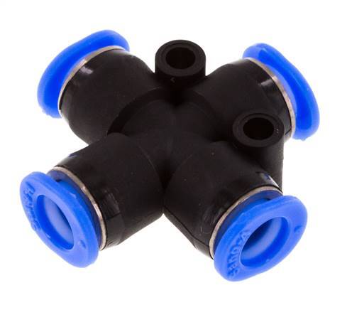 Racor rápido en cruz de 6 mm PA 66 NBR Diseño compacto