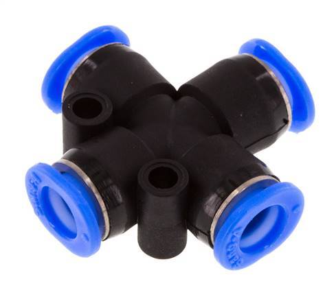 Racor rápido en cruz de 6 mm PA 66 NBR Diseño compacto
