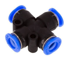 Racor rápido en cruz de 6 mm PA 66 NBR Diseño compacto