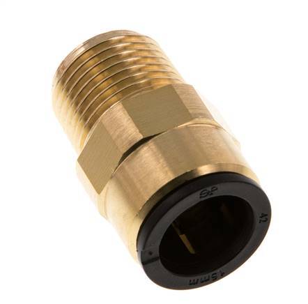 Racor de 15mm x R1/2'' con rosca macho Latón/POM NBR