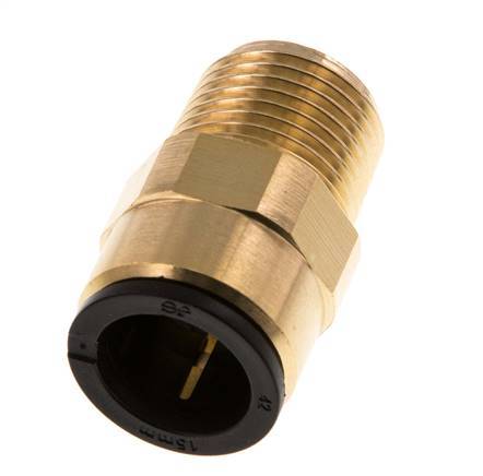 Racor de 15mm x R1/2'' con rosca macho Latón/POM NBR