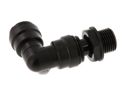 Racor de 15mm x G1/2'' 90deg con rosca macho POM NBR Giratorio