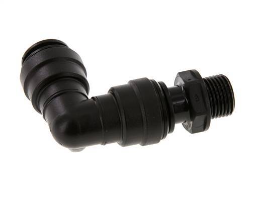 Racor de 18mm x G1/2'' 90deg con rosca macho POM NBR Giratorio