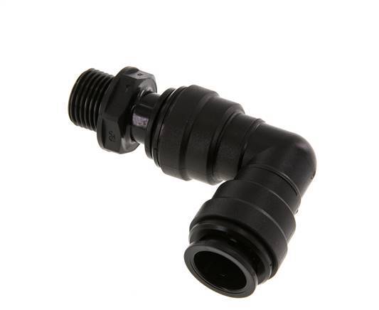 Racor de 18mm x G1/2'' 90deg con rosca macho POM NBR Giratorio