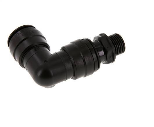 Racor de 22mm x G1/2'' 90deg con rosca macho POM NBR Giratorio