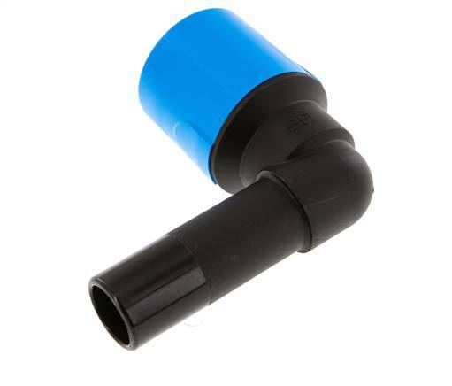 Racor de 32mm 90deg con enchufe PA/POM NBR