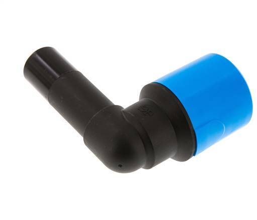 Racor de 32mm 90deg con enchufe PA/POM NBR