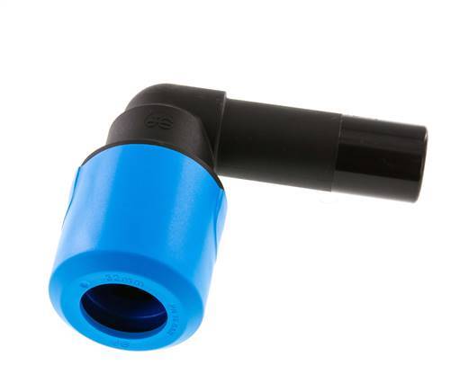 Racor de 32mm 90deg con enchufe PA/POM NBR