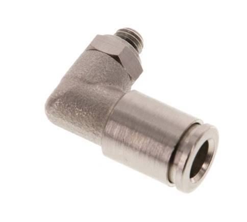 Codo de 6mm x M 5 90deg con rosca macho latón NBR giratorio [2 piezas]