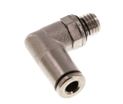 Codo de 4mm x M 7 90deg con rosca macho latón NBR giratorio [2 piezas]