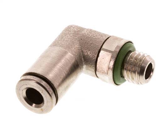 Racor de 4mm x M 7 90deg con rosca macho Latón FKM Giratorio
