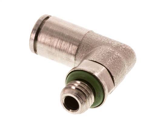 Racor de 4mm x M 7 90deg con rosca macho Latón FKM Giratorio