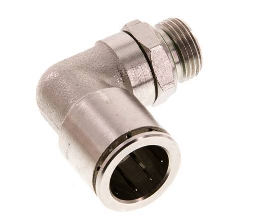 Racor de 16mm x G3/8'' 90deg con rosca macho Latón FKM Giratorio