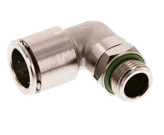 Racor de 16mm x G3/8'' 90deg con rosca macho Latón FKM Giratorio