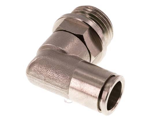 Codo de 90 grados 12mm x G1/2'' con rosca macho Latón FKM Giratorio