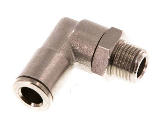 Codo de 6mm x R1/8'' de 90 grados con rosca macho de latón NBR giratorio [2 piezas]