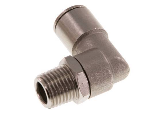 Codo de 90 grados 10mm x R1/4'' con rosca macho latón NBR giratorio [2 piezas]