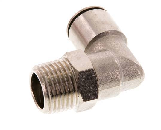 Codo de 90 grados 14mm x R1/2'' con rosca macho Latón FKM Giratorio