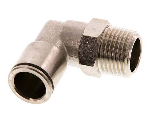 Codo de 90 grados 14mm x R1/2'' con rosca macho Latón FKM Giratorio
