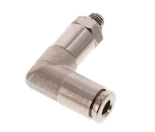 Racor de 4mm x M 5 90deg con rosca macho Latón NBR Manguito largo Giratorio