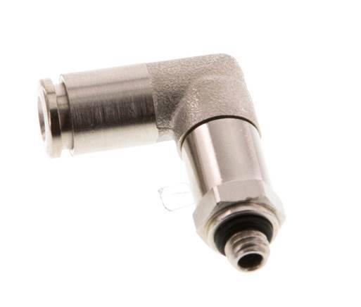 Racor de 4mm x M 5 90deg con rosca macho Latón NBR Manguito largo Giratorio