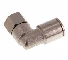 8mm x G1/8'' 90deg Elbow Push-in Fitting with Female Threads Brass NBR Rotatable [2 Pieces]