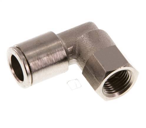 8mm x G1/8'' 90deg Elbow Push-in Fitting with Female Threads Brass NBR Rotatable [2 Pieces]