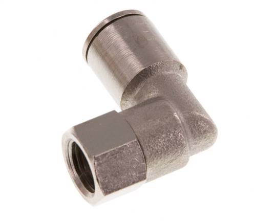 8mm x G1/8'' 90deg Elbow Push-in Fitting with Female Threads Brass NBR Rotatable [2 Pieces]