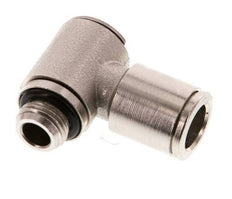 8mm x G1/8'' 90deg Elbow L-shape Push-in Fitting with Male Threads Brass NBR Rotatable