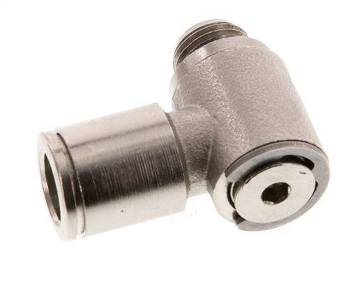 8mm x G1/8'' 90deg Elbow L-shape Push-in Fitting with Male Threads Brass NBR Rotatable