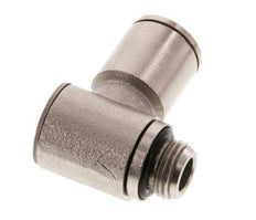 8mm x G1/8'' 90deg Elbow L-shape Push-in Fitting with Male Threads Brass NBR Rotatable