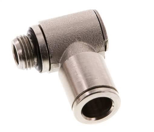 8mm x G1/8'' 90deg Elbow L-shape Push-in Fitting with Male Threads Brass NBR Rotatable