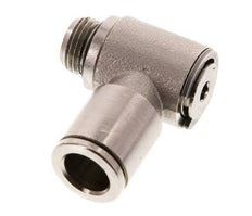8mm x G1/8'' 90deg Elbow L-shape Push-in Fitting with Male Threads Brass NBR Rotatable