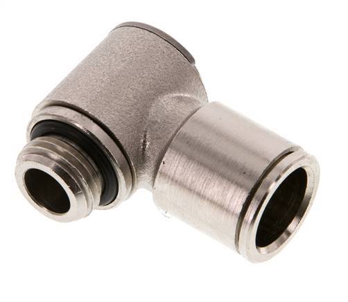 12mm x G1/4'' 90deg Elbow L-shape Push-in Fitting with Male Threads Brass NBR Rotatable