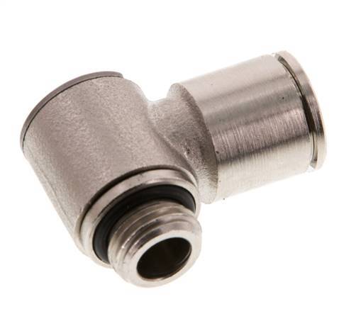 12mm x G1/4'' 90deg Elbow L-shape Push-in Fitting with Male Threads Brass NBR Rotatable