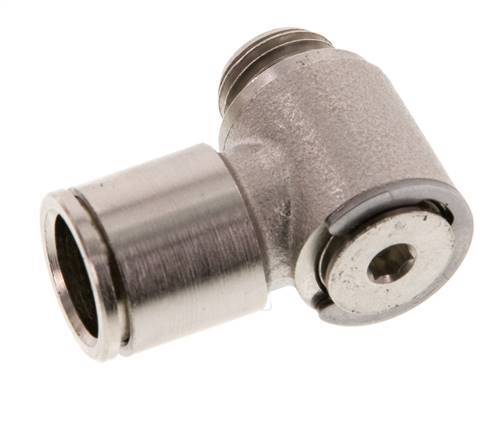 12mm x G1/4'' 90deg Elbow L-shape Push-in Fitting with Male Threads Brass NBR Rotatable