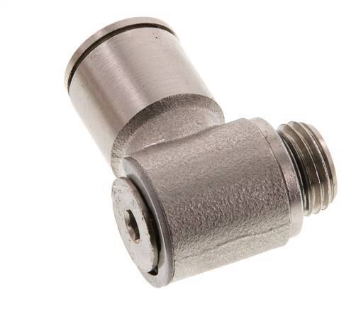 12mm x G1/4'' 90deg Elbow L-shape Push-in Fitting with Male Threads Brass NBR Rotatable
